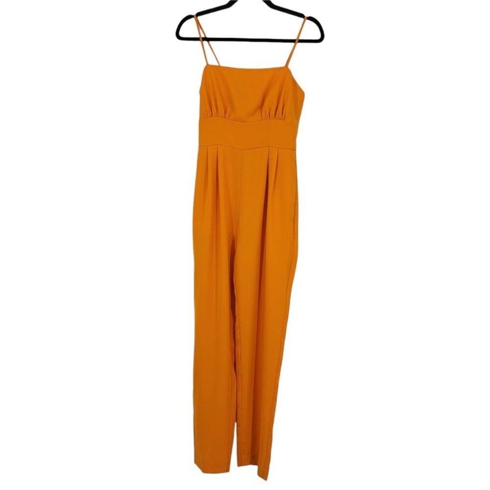 C/MEO Collective Orange Strappy Adjustable Back Jumpsuit Size Small